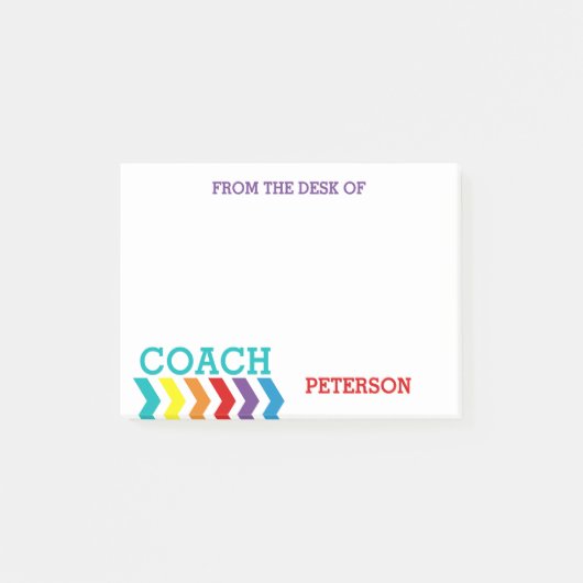 Van het bureau van Coach Feminine Chevron Rainbow Post-it® Notes (Voorkant)