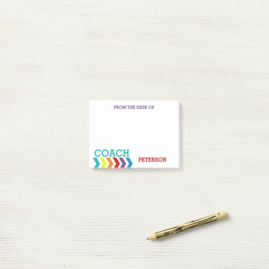 Van het bureau van Coach Feminine Chevron Rainbow Post-it® Notes (Op bureau)
