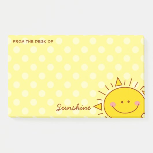 Van het bureau van Cute Little Happy Sunshine Dood Post-it® Notes (Voorkant)