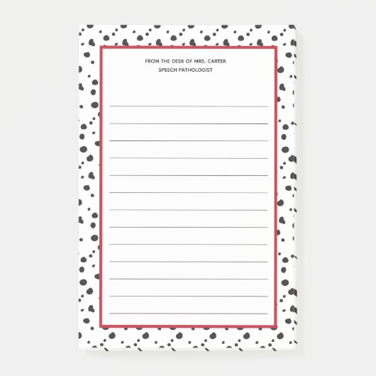 Van het bureau van | Dalmatische School Mascot Post-it® Notes (Voorkant)