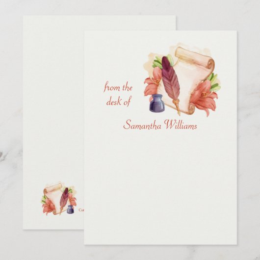 Van het bureau van de Aangepaste Stationery (Voorkant / Achterkant)