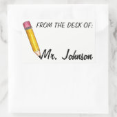 Van het bureau van de aangestelde leraar aan de sc rechthoekige sticker (Tas)