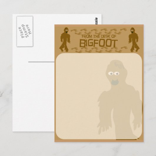 Van het bureau van de bigfoot. briefkaart (Voorkant / Achterkant)