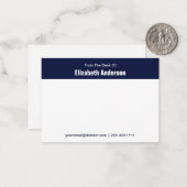 Van het bureau van de Blauwe en Witte Naam Telefoo Notitiekaartje (Voorkant / Achterkant in situ)