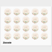 Van het bureau van de Bleke blush roze bloemen Ronde Sticker (Vel)