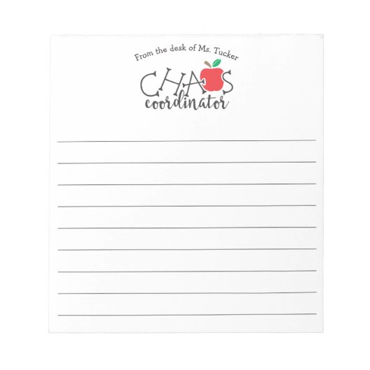 Van het bureau van de Coördinator Chaos Notitieblok (Voorkant)