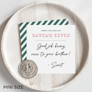 Van het bureau van de elfen van de Kerstman Mini K Notitiekaartje