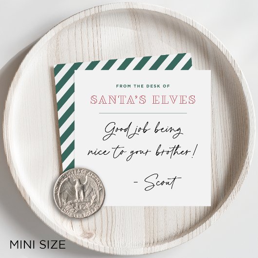 Van het bureau van de elfen van de Kerstman Mini K Notitiekaartje