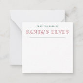 Van het bureau van de elfen van de Kerstman Mini K Notitiekaartje (Voorkant)