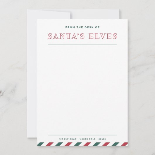 Van het bureau van de elfen van Sinterklaas Kerstm Notitiekaartje (Voorkant)