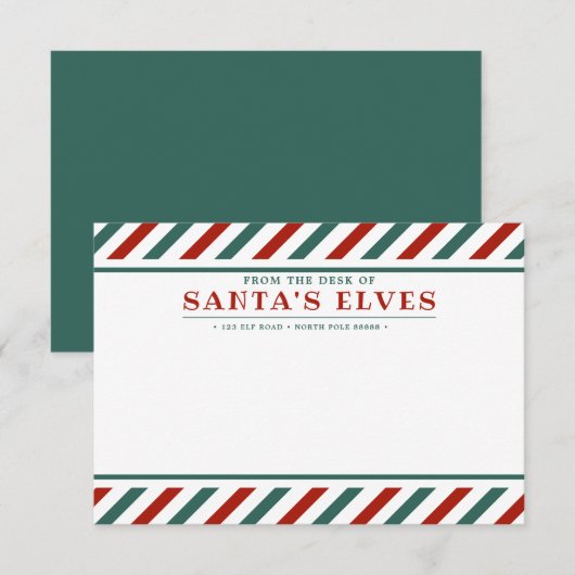 Van het bureau van de elven van de Kerstman Blanco Notitiekaartje (Voorkant / Achterkant)