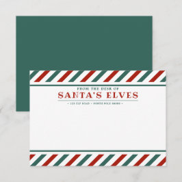 Van het bureau van de elven van de Kerstman Blanco Notitiekaartje