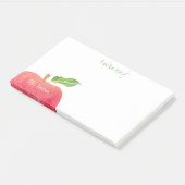 Van het bureau van de Gepersonaliseerd Rode Apple Post-it® Notes (Schuin)
