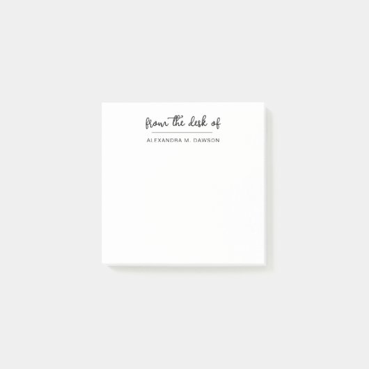 Van het bureau van de gepersonaliseerde Eenvoudige Post-it® Notes (Voorkant)