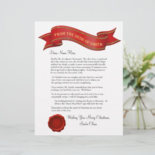 Van het bureau van de kerstbrief met zegel - edita (Staand voorkant)