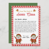 Van het bureau van de kerstman feestdagenkaart (Voorkant / Achterkant)