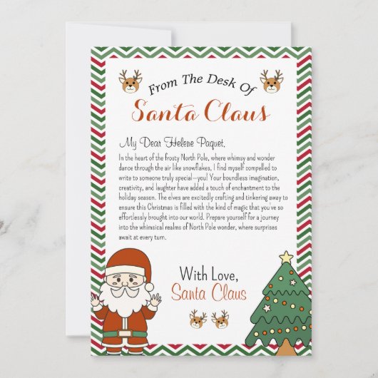 Van het bureau van de kerstman feestdagenkaart (Voorkant)