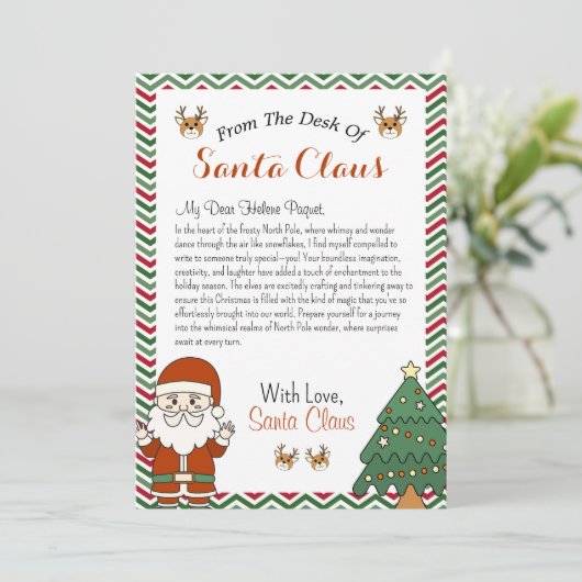 Van het bureau van de kerstman feestdagenkaart (Staand voorkant)
