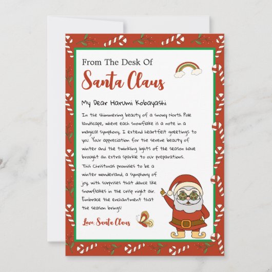 Van het bureau van de kerstman feestdagenkaart (Voorkant)