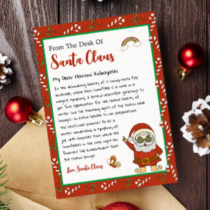 Van het bureau van de kerstman feestdagenkaart