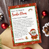 Van het bureau van de kerstman feestdagenkaart