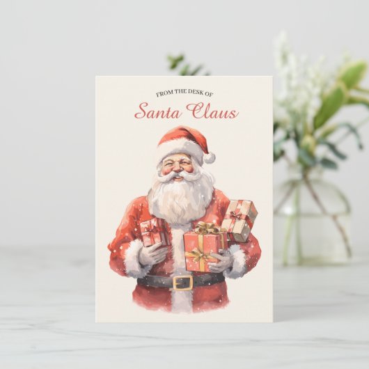 Van het bureau van de kerstman feestdagenkaart (Staand voorkant)