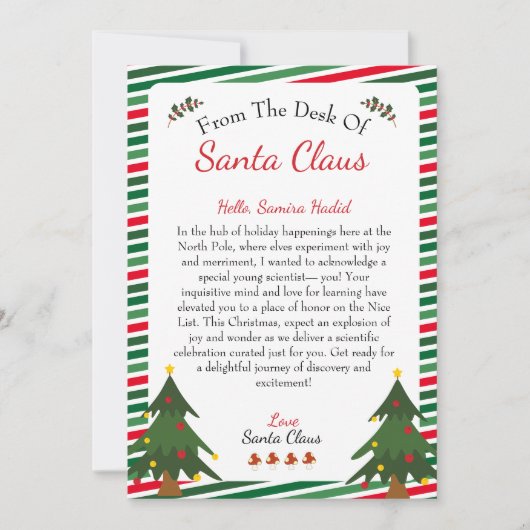 Van het bureau van de kerstman | Kerstbrief Feestdagenkaart (Voorkant)