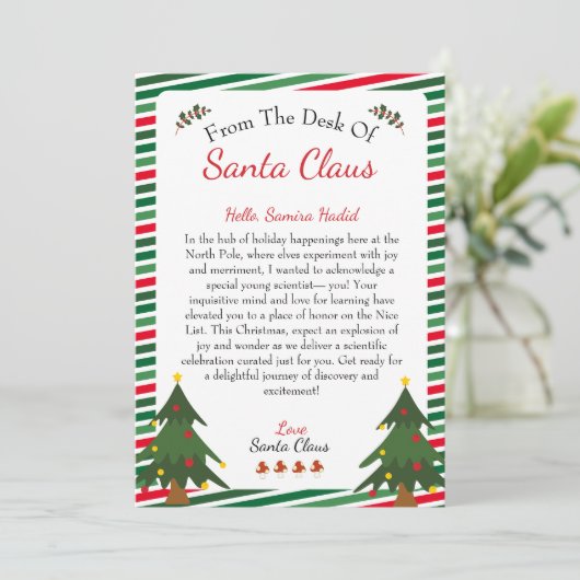 Van het bureau van de kerstman | Kerstbrief Feestdagenkaart (Staand voorkant)