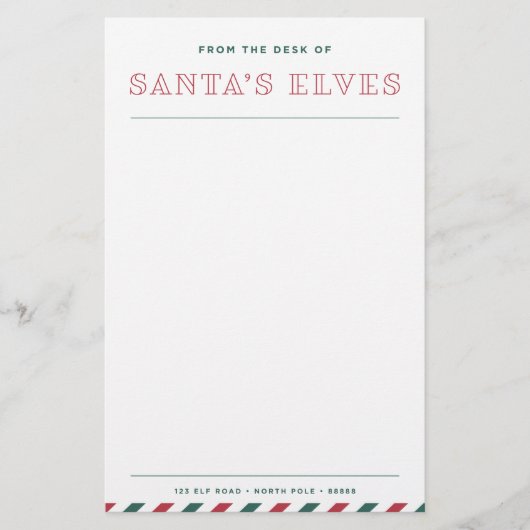 Van het bureau van de kerstman met de elfde Kerstm Briefpapier (Voorkant)