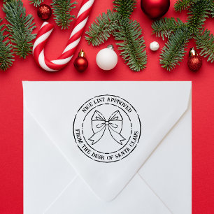 Van het bureau van de Kerstman Nice Lijst Goedgeke Rubberstempel