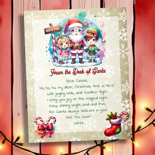 Van het bureau van de kerstman voor kinderen | Ani