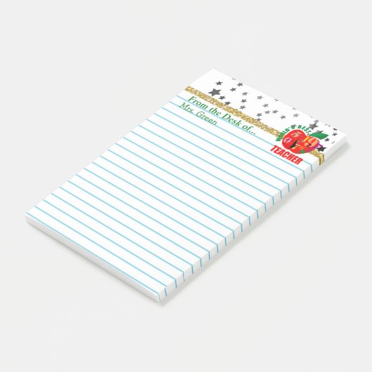 Van het bureau van de leraar | Aangepaste Apple-na Post-it® Notes (Schuin)