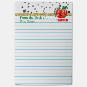 Van het bureau van de leraar Aangepaste Apple-na Post-it® Notes