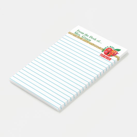 Van het bureau van de leraar Apple Persoonlijke na Post-it® Notes (Schuin)