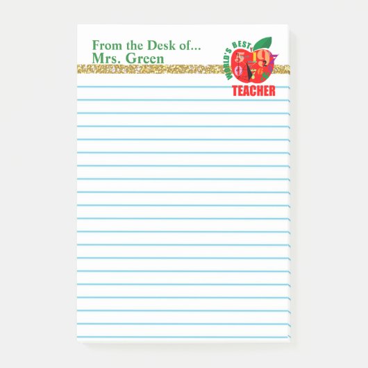 Van het bureau van de leraar Apple Persoonlijke na Post-it® Notes (Voorkant)