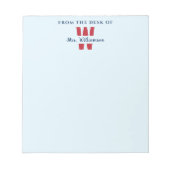 Van het bureau van de leraar Monogram douanenaam Notitieblok (Voorkant)