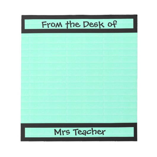 Van het bureau van de leraar Notitieblok (Voorkant)