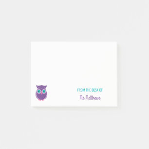 Van het bureau van de leraar Owl, gepersonaliseerd Post-it® Notes