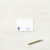 Van het bureau van de leraar Owl, gepersonaliseerd Post-it® Notes (Op bureau)