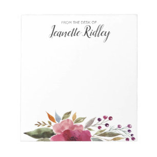 Van het bureau van de moderne Waterverf van de Bur Notitieblok