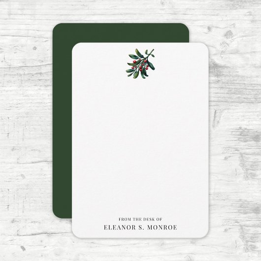 Van het bureau van de naam Holiday Mistletoe Note Bedankkaart