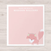 Van het bureau van de naam Pink Winter Fox Notitieblok