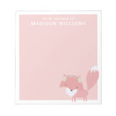 Van het bureau van de naam Pink Winter Fox Notitieblok (Voorkant)