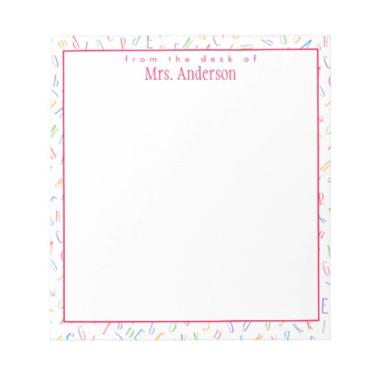 Van het bureau van - de Naam van de Aangepaste ler Notitieblok (Voorkant)