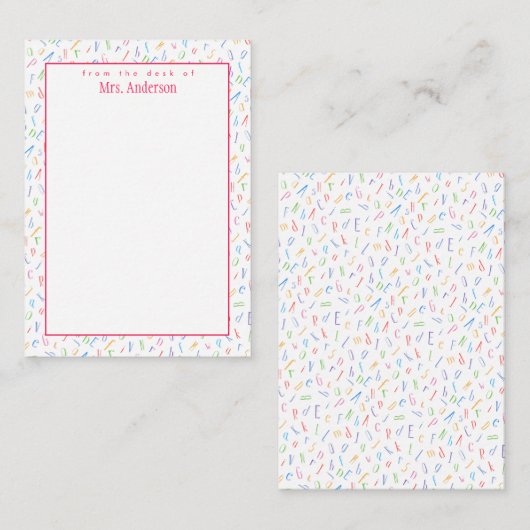 Van het bureau van - de Naam van de Aangepaste ler Notitiekaartje (Voorkant / Achterkant)