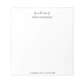 Van het bureau van de Naam van de Douane Modern Zw Notitieblok (Voorkant)