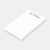 Van het bureau van de naam van de leraarWit Post-it® Notes (Schuin)