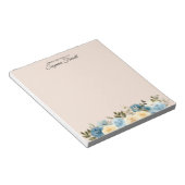 Van het bureau van de Naam Waterverf Blauwe Floral Notitieblok (Schuin)