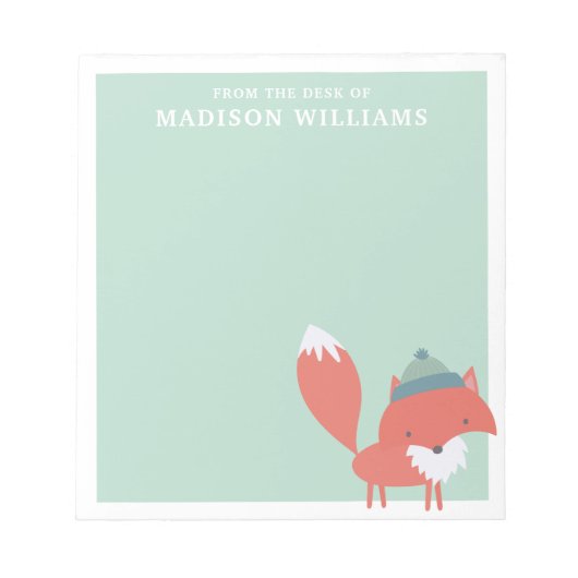 Van het bureau van de naam Winter Fox Notitieblok (Voorkant)