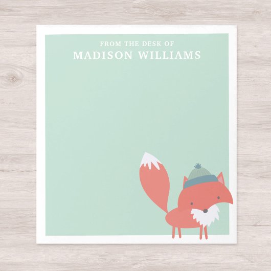 Van het bureau van de naam Winter Fox Notitieblok